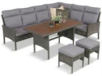 Narożnik ogrodowy z wysokim stołem polywood Lirata Corner – Anthracite