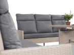 Komplet z technorattanu ze stołem obiadowym Lirata Grande Dark Grey