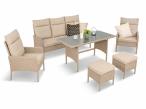Komplet mebli ogrodowych technorattan dla 7 osób Lirata Dining Natural