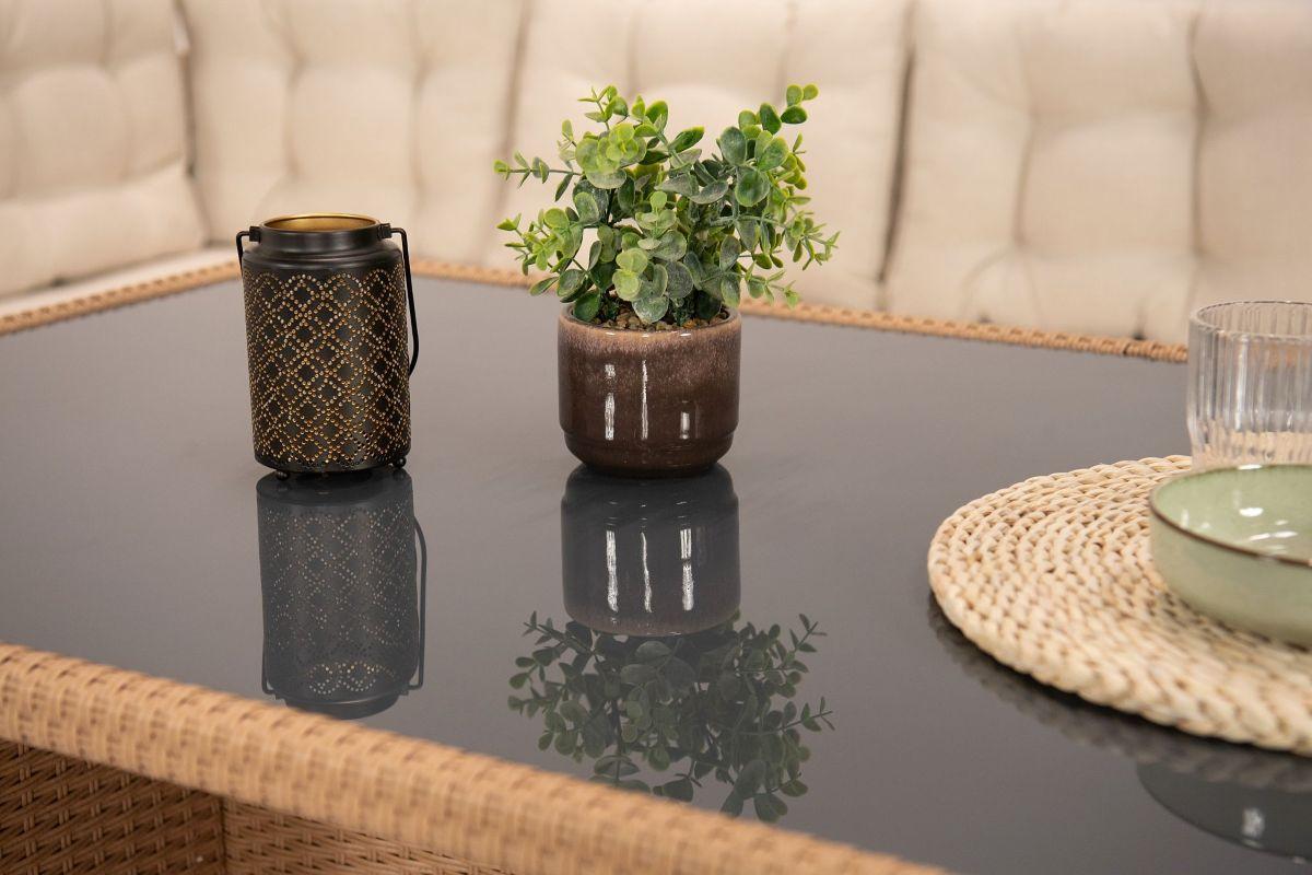 Wysoki stół ze szklanym blatem