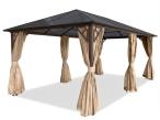 Brązowa altana ogrodowa z dachem poiliwęglan Havero 4x5 - Woodlook