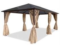 Brązowa altana ogrodowa z dachem poiliwęglan Havero 4x5 - Woodlook