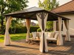 Brązowa altana aluminiowa z dachem poiliwęglanowym Havero 4x6 - Woodlook 2.0