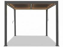 Aluminiowa pergola tarasowa z oświetleniem LED 3x3m z lamelami Lufel 2.0 - Antracyt