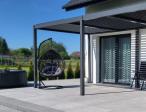Nowoczesna pergola tarasowa 3x3m z lamelami Lufel - Antracyt