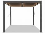 Grafitowa pergola aluminiowa z oświetleniem LED Lufel 2.0 4x4 - Antracite
