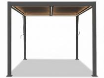 Grafitowa pergola aluminiowa z oświetleniem LED Lufel 2.0 4x4 - Antracite