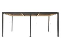 Duża pergola tarasowa 4x6 z lamelami i oświetleniem LED Lufel 2.0 - Aluminium - Antracite, Gartwerk