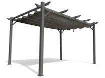 Antracytowa pergola tarasowa 3x4 aluminium Hiro Szary