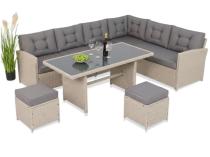 Narożnik na taras z wysokim stołem Cofete Light Grey technorattan