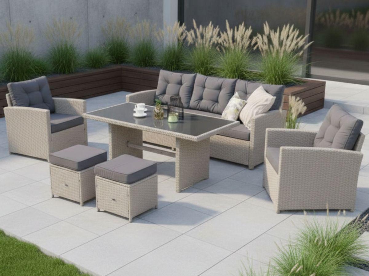 Komplet mebli z technorattanu - wizualizacja