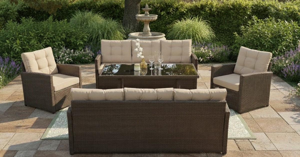 Zestaw technorattanowy Cofete Brown