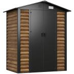 Wzmacniany domek narzędziowy metalowy Dettel Plus 180x120x205cm - drzwi na zawiasach - Wooden