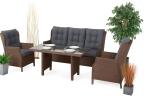 OUTLET - Brązowy zestaw technorattanowy tarasowy Laritto Dining Brown