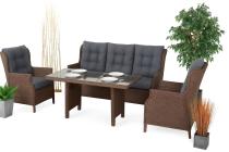 OUTLET - Brązowy zestaw technorattanowy tarasowy Laritto Dining Brown