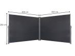 Duża markiza boczna z kasetą Kira aluminium 200x600 grafit