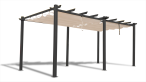 Pergola ogrodowa 3x6 z materiałowym dachem Kirn beż