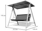 Huśtawka ogrodowa Gava z zadaszeniem z poliwęglanu dla trzech osób - Grey