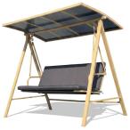 Huśtawka ogrodowa Gava z zadaszeniem z poliwęglanu dla trzech osób - Grey