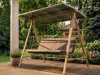 Huśtawka ogrodowa Gava z zadaszeniem z poliwęglanu dla trzech osób - Grey