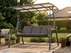 Huśtawka ogrodowa Erina z solidnym dachem z poliwęglanu - Grey