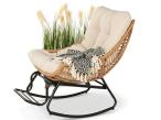 Fotel bujany technorattanowy w stylu boho Torgiano - Brown