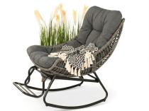 Bujak technorattanowy w stylu boho Torgiano z grubą poduszką - Grey