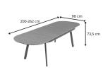 Rozkładany stół na taras z drewnianym blatem 200-262 cm Ondaro - Antracite
