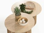 Narożnik premium z fotelem i dwoma stolikami rope style - Narello Cream