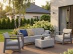 Szary zestaw ogrodowy dla 5 osób sofa, fotele, skrzynia Scandi Linea