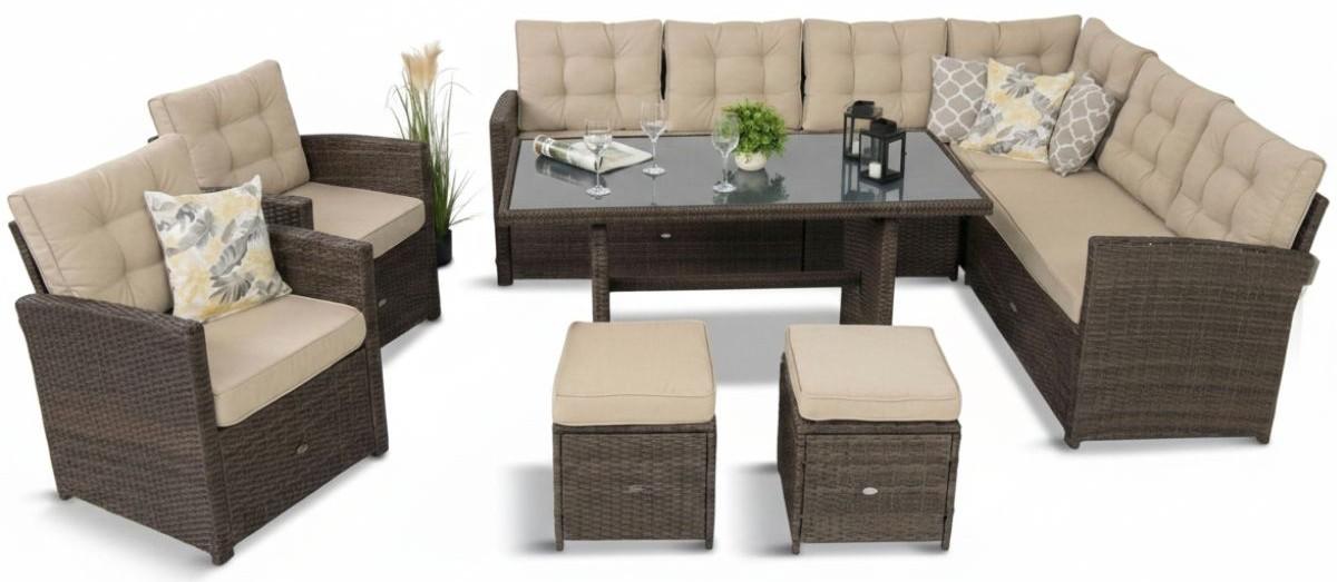 brązowy zestaw technorattanowy Pareta