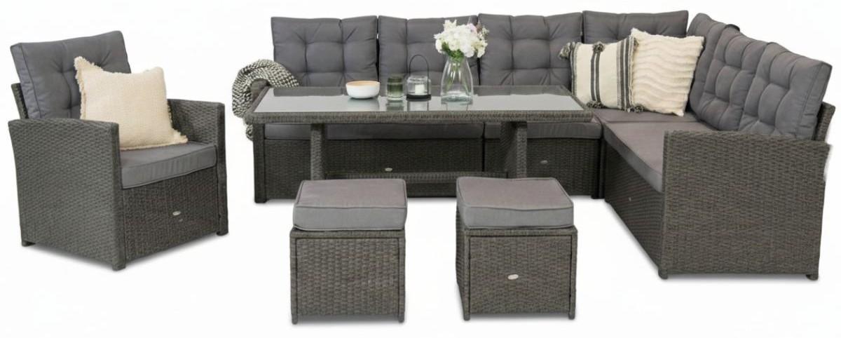 Szary zestaw technorattanowy Cofete