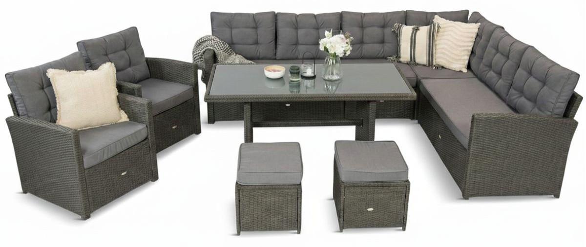 Szary zestaw technorattanowy Cofete