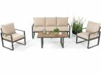 Zestaw mebli tarasowych - sofa 175cm, 2 fotele, stolik kawowy - Panaon Dining LB Teak