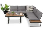 Nowoczesny narożnik na taras - Panaon Corner 220x220 - Grey Teak