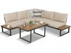 Beżowy narożnik wypoczynkowy na taras 220x220cm Panaon - Light Beige Teak