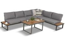 Szary modułowy narożnik na taras 280x220cm Panaon Grey Teak