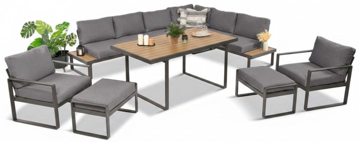 Narożnik Panaon Corner z dwoma fotelami i stołem ogrodowym 160x90