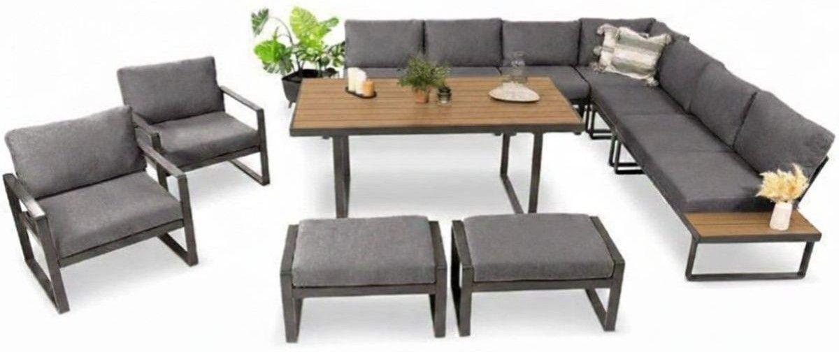 Panaon Corner GT z fotelami, pufami i stołem