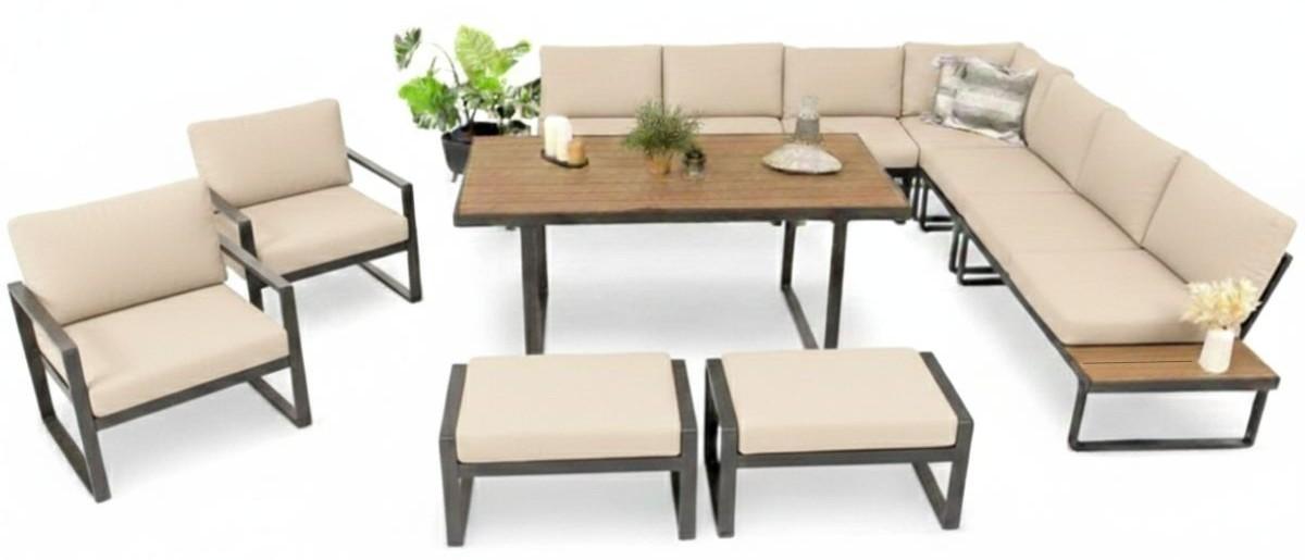 Narożnik Panaon w komplecie z pufami i fotelami