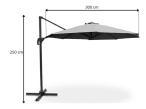 Parasol przeciwsłoneczny regulowany Cayo Light Grey