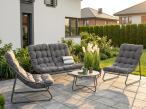Zestaw ogrodowy Aurea 4-os. na balkon i taras – sofa, 2 fotele, stolik, poduszki 10 cm, antracyt