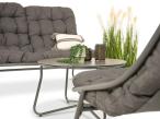Komplet mebli na balkon dla 4 osób z sofą i fotelami Aurea Set Antracite