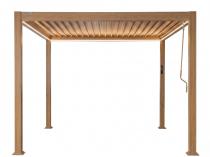 Drewniana pergola tarasowa z oświetleniem LED 3x3 Nefir 2.0 - Woodlook