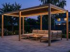 Pergola ogrodowa metalowa 3x6 wolnostojąca Nefir 2.0 3x6 z LED - Woodlook