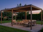 Pergola ogrodowa metalowa 4x5 wolnostojąca Nefir 2.0 4x5 LED - Woodlook