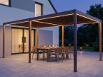 Pergola ogrodowa metalowa LED 4x6 wolnostojąca Nefir 2.0 LED 4x6 - Woodlook