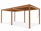 Duża pergola ogrodowa z lamelami i LED 4x6 wolnostojąca Nefir 2.0 - Woodlook