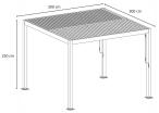 Biała aluminiowa pergola tarasowa z lamelami Lufel 3x3