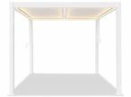 Biała aluminiowa pergola tarasowa z oświetleniem LED 3x3 żaluzjowa Lufel 2.0 - White
